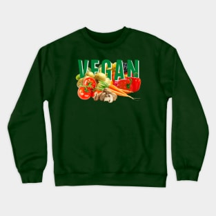 Vegan - Colorful Fruit and Vegetables Crewneck Sweatshirt